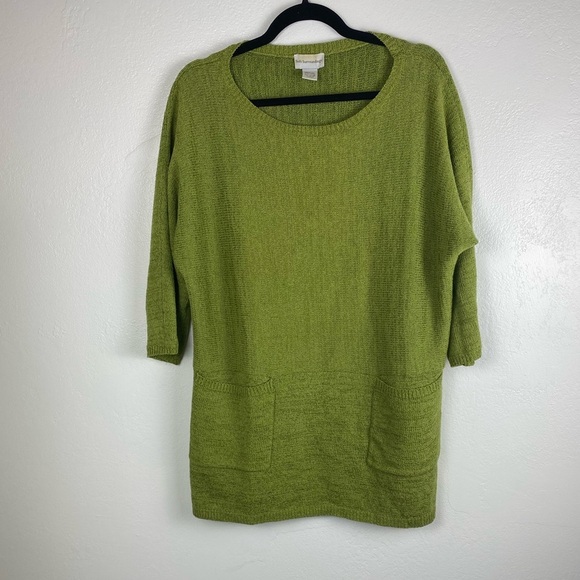 Soft Surroundings Knit Oversized Short Sleeve Green Sweater women’s Small/Medium - Picture 10 of 10